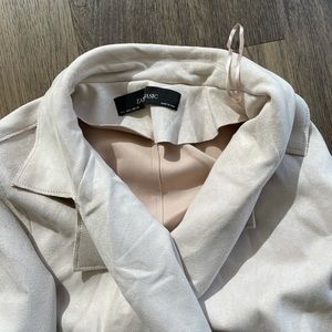 Zara faux suede off white trench coat